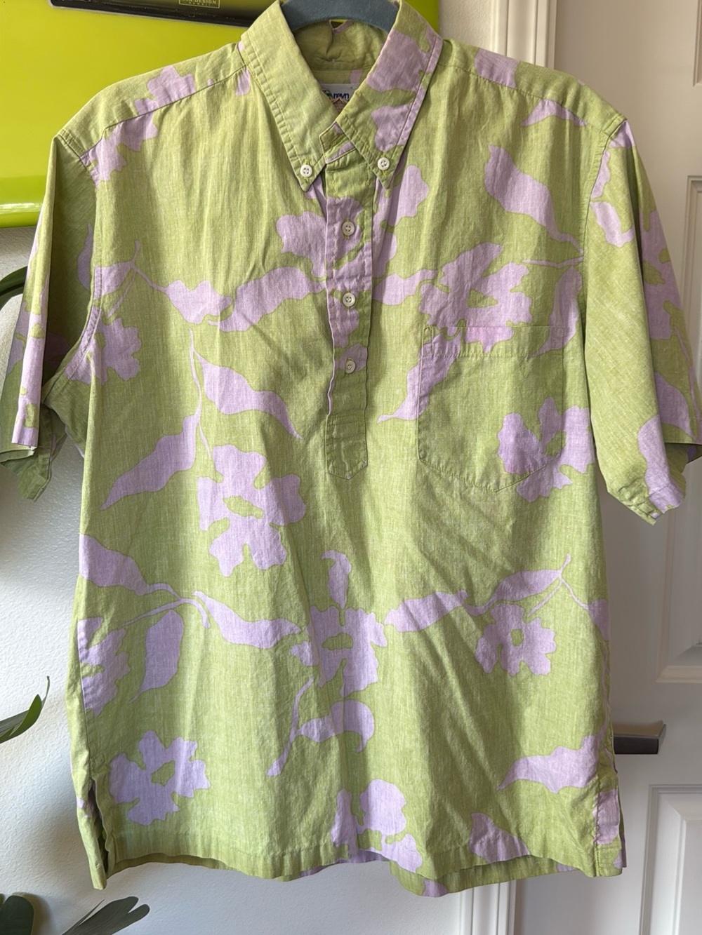 Vintage reyn spooner Green & Lavender Floral Short-Sleeve Button-Down Shirt